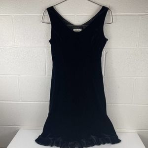 feroux black velvet womens dress Made In japan